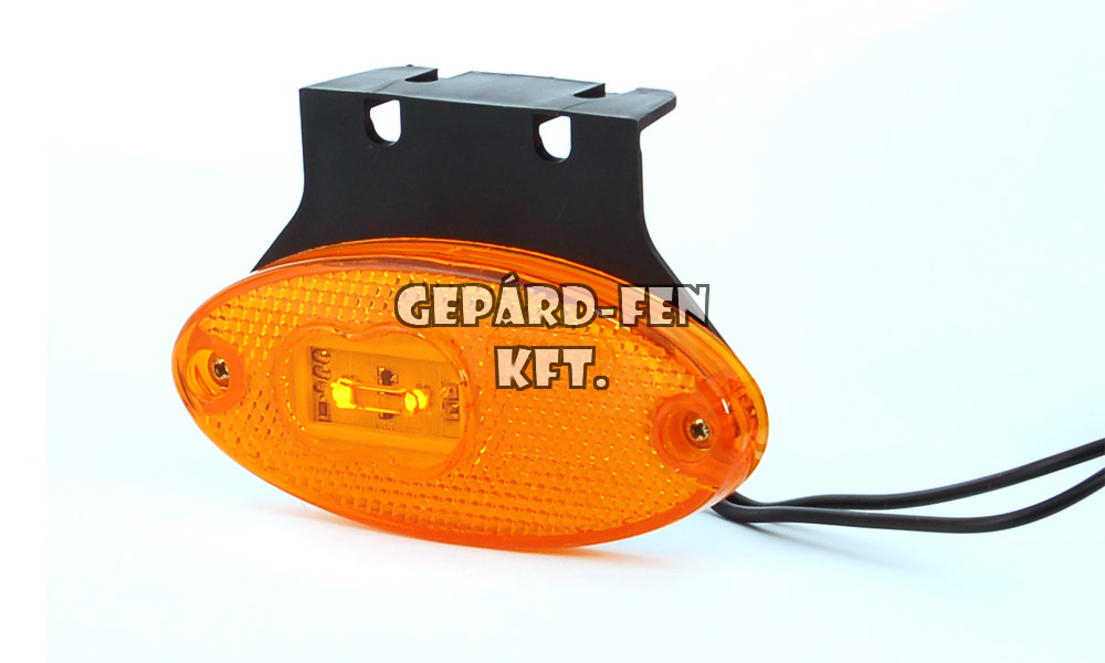 Szélességjelzõ 12V/24V ovális alakú sárga 2 ledes szélén +tartófül 120mm x 68mm (308z)