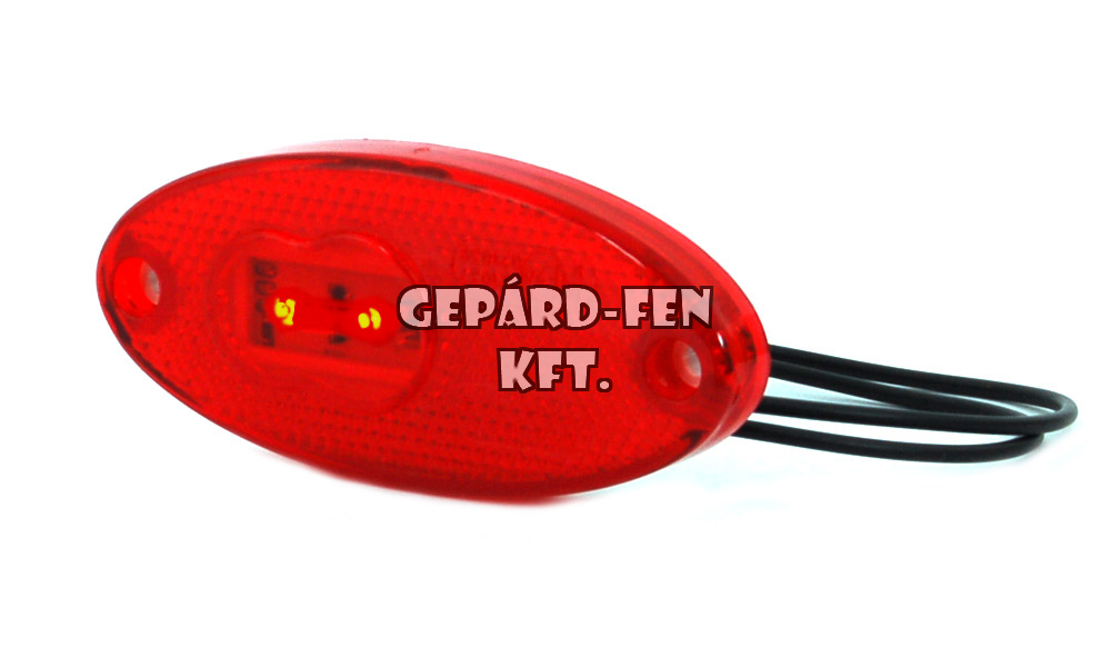 Szélességjelzõ 12V/24V ovális alakú piros 2 ledes szélén 120mm x 46mm (310p)