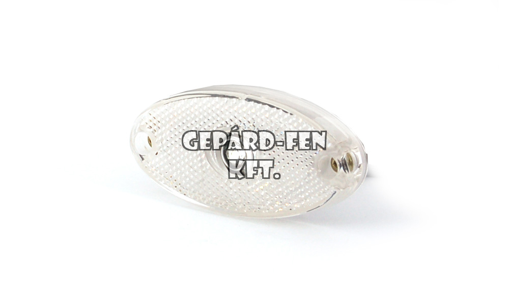 Szélességjelzõ 12V/24V ovális alakú fehér 1 ledes középen 120mm x 46mm (306p)