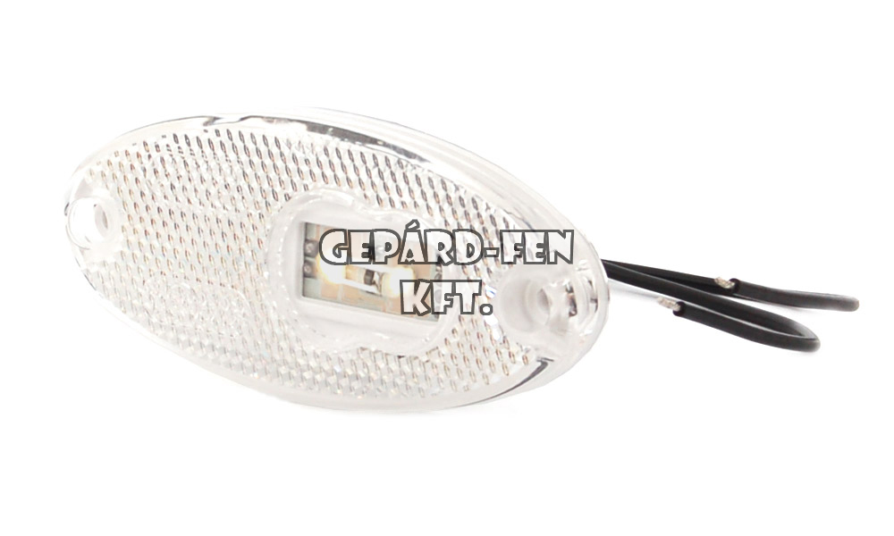 Szélességjelzõ 12V/24V ovális alakú fehér 2 ledes szélén 120mm x 46mm (309p)