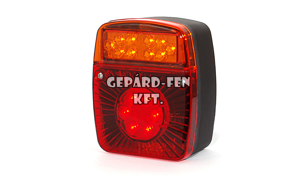 Utánfutó hátsó lámpa multifunkciós  LED-s helyzetjelzõ-, fék-, irányjelzõvilágítás  (121 x 101 x 57 mm)  12V/24V (476-W18)