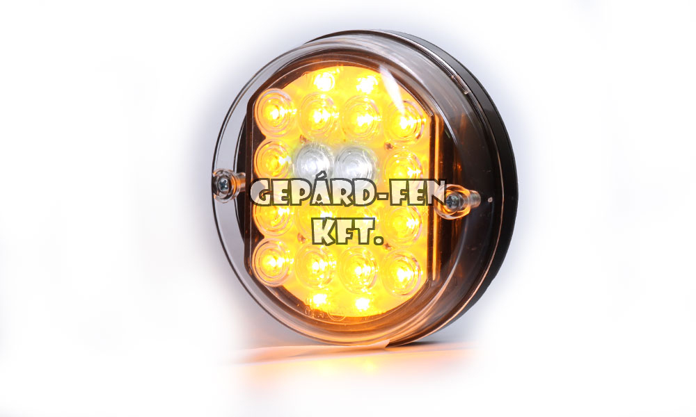 !!!AKCIÓ!!! a készlet erejéig - Univerzális kerek 20LED-es Elsõ helyzetj.(2LED) + Index(18LED), 24V, átm.: 115mm, vast.: 37mm, csavartáv.: 46mm, (216-W43)