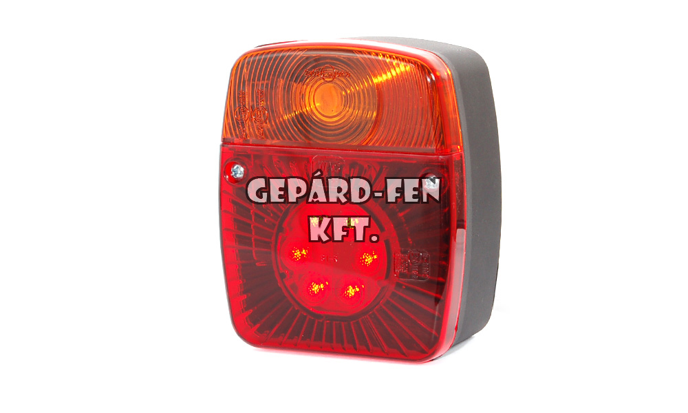 Utánfutó hátsó lámpa multi funkciós  LED-s helyzetjelzõ- és fék-, izzós index  121 x 101 x 57 mm 12V/24V (478-W18udz)