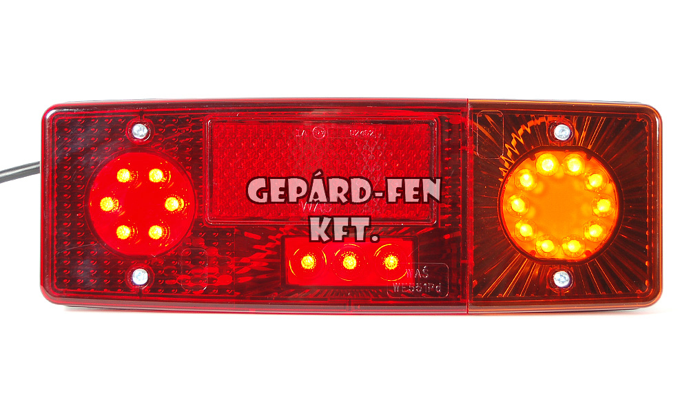 Hátsó lámpa (ZUK tip) prizma, LED-s helyzetjelzõ-, fék-, irányjelzõ világítás 264x102x65 mm, jobb 12V/24V (484-551dP)