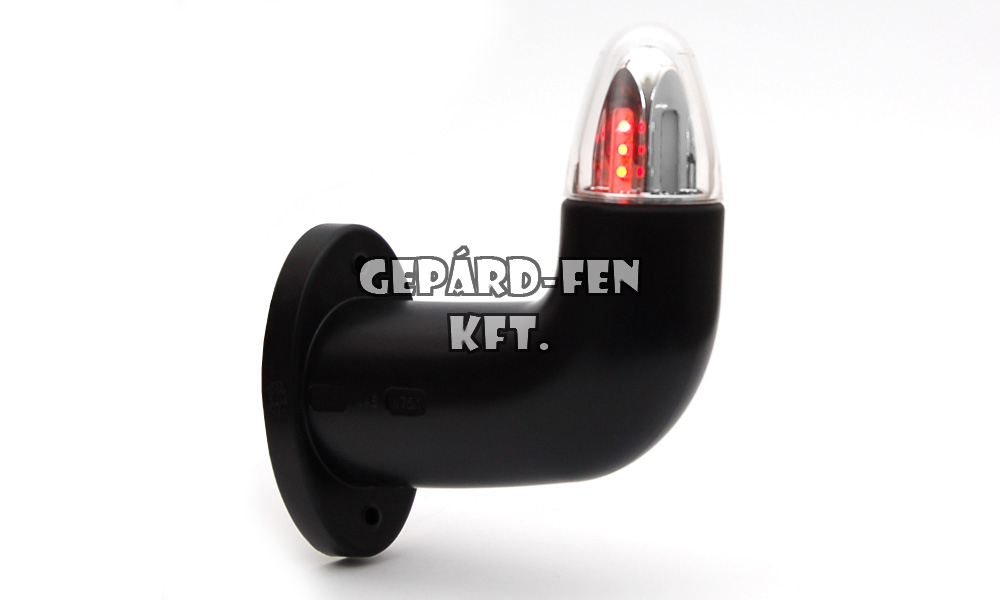!!!AKCIÓ!!! a készlet erejéig - Viking szélességjelzõ (fekete) 12/24V LED-es Piros/Fehér/Sárga 90fokos rövid karos JOBB oldal 150mm kinyúlás (537P(A)-W75.1)