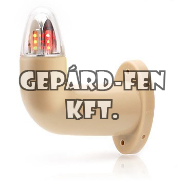 !!!AKCIÓ!!! a készlet erejéig - Viking szélességjelzõ (drapp) 12/24V LED-es Piros/Fehér/Sárga 90fokos rövid karos BAL oldal 150mm kinyúlás (539L(A)-W75.1)