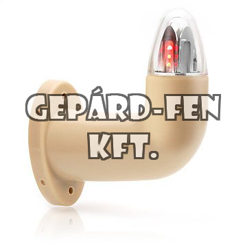!!!AKCIÓ!!! a készlet erejéig - Viking szélességjelzõ (drapp) 12/24V LED-es Piros/Fehér 90fokos rövid karos JOBB oldal 150mm kinyúlás (540P(A)-W75.1)