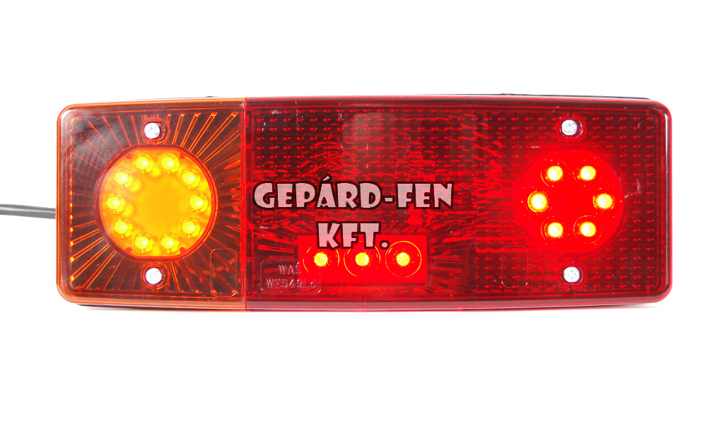 Hátsó lámpa (ZUK tip.) multfunkciós, LED-s fék-, helyzetjelzõ-, irányjelzõ- +Led-s rendszámvilágítás 264x102x65mm, bal 12V/24V (479-W549dL
