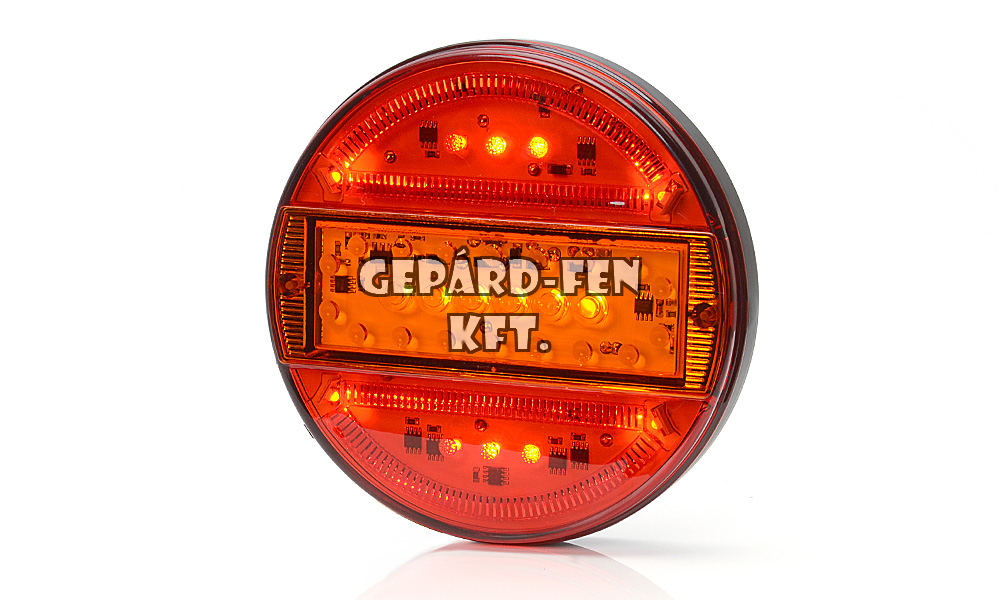 W94,-es tipuscsalád.744. Kerek,teljesen LED,-es un:AVIA tipusú 3 funkciós (hj.+fék+index) hátsó lámpa.12-24V,-os kivitel.JOBB-BAL! Méretei:Átmérõ 140mm.Vast: 25mm. Csavartáv: 45mm.2m bekötési vezetékkel.Vízállóság:IP66/68 Hasonló lámpa: WAS 0341