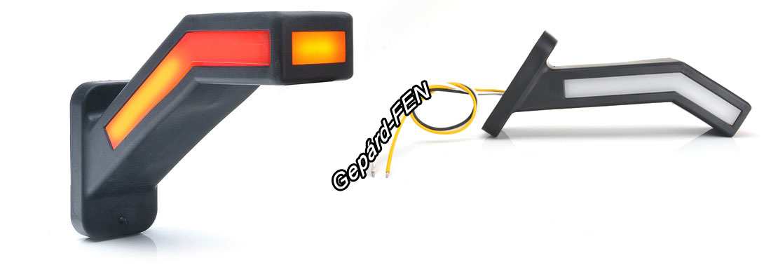 W168.6DD tipuscsalád. 1259P. JOBB oldali 12-24V,-os NEON LED,-es 5 funkciós (Lásd:WAS0370 ) masszív hajlított gumiágyas szélességjelzõ.Méretei: Talp: 100x58mm. Legnagyobb kinyúlás:185mm. Felfogatás: Gumitalpon 2 furat,egymástól 76,5mm,-re. Viz:IP6K9K