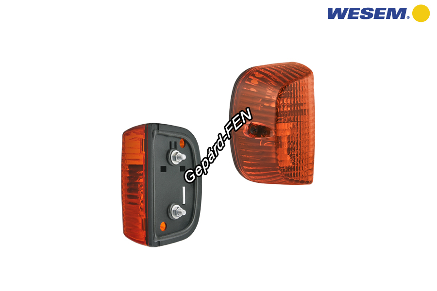 LK1.24000 Index Zetor téglalap alaku  fényszórókhoz. Méretei:  104mm x 64mm x 56mm. Sárga.12V21W,-os izzóval. (WES 177,178,179,180).Önálló egység, igény szerint egyedileg két (M5,-ös) csavarral felszerelhetõ.
