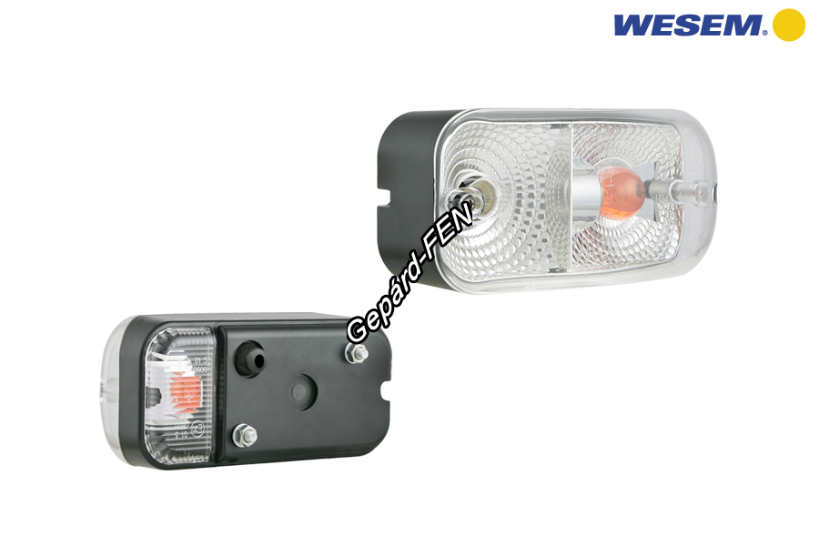 LA5.39801.Zetor Ursus helyzetjelzõ + index (hátrafele is) BAL oldal +rezgécsillapító +izzók 162mm x 77mm x 72mm. 0,15m bekötési kábellal.
