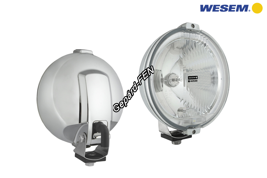 HOS2.39903.Szúrófényû nagy kerek ködfényszóró, CRÓM mûanyag házzal fehér üveggel +1 LED 12V-s körhelyzetjelzõ 183mm átmérõ 97mm mély H3,-asizzó nélkül, de12V T4W izzóval. 0,15m bekötési kábellal.