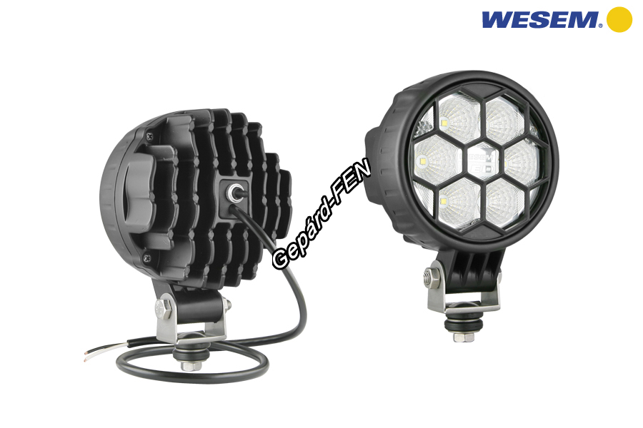 Munkalámpa Kerek 6LED-es terítõ (50°) 12-24V, 24W, 1500lumen, IP68, +kapcsoló, +kábel, átm.: 117mm, mag.: (tartóval) 161mm, vast.: 74mm, CRC3A.48780