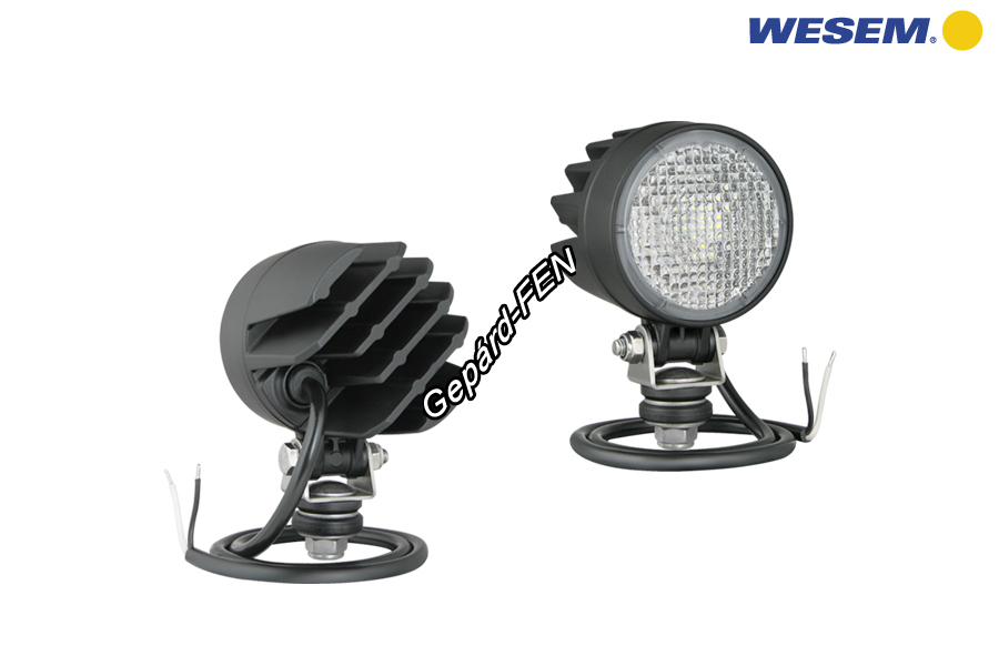 Munkalámpa MINI Kerek 2LED-es terítõ (43°) 12-24V, 12W, 1300lumen, IP67-69K, +0,5m kábel, átm.: 66mm, vast.: 69mm, mag. tartóval: 96mm - CRC4A.51100