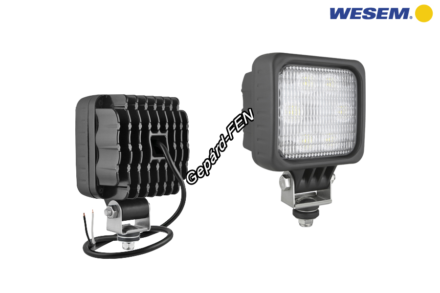 Munkalámpa kocka 6LED-es terítõ (66x22°) 12-24V, 24W, 1500lumen,drapcsos üveggel. IP67-69K, +0,5m kábel, 100x100mm, vast.: 74mm, mag. tartóval: 164mm - LED1.46800