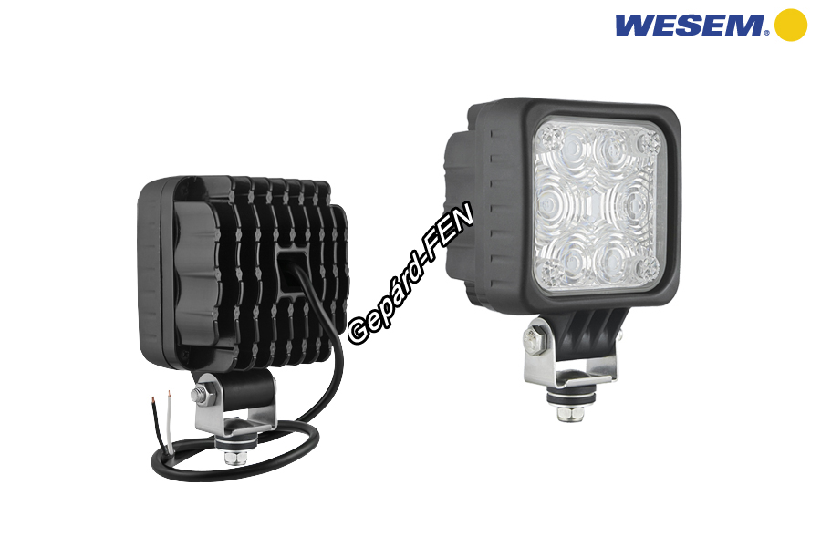 CUK1.48840.KÉK figyelmeztetõ munkalámpa KOCKA 6LED-es fémházas TERÍTÕ 12-24V, 14W, IP67, 100x100(tartóval:146)mm, vast.:76mm - 0,5m kábellal.