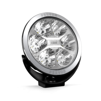!!!ÚJDONSÁG!!! - FERVOR full LED távfényszóró egyedi LED helyzetjelzõvel, NAGY (220mm) kerek, (25-ös referencia szám - max. 4db/autó), 12-24V, fogyasztás: 27W+3W, átm.: 220mm vast.: 87mm - LUM1.50850