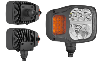 JCB fényszóró+Helyzetjelzõ+Index,JOBB oldali, Full LED, alsõ csavaros felfogatással, Deutsch csatlakozással, 146x218x173mm, IP68