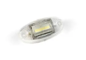 Helyzetjelzõ LED fehér, ovális alakú, sík hátoldalas, 12-36V, 0,15 kábellel, 36x74mm, mélység: 19mm FT-68 B LED