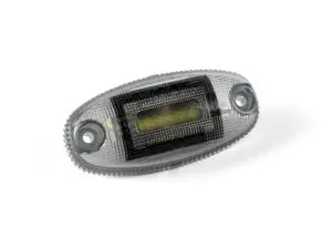 Helyzetjelzõ LED fehér, ovális alakú, sötétített, sík hátoldalas, 12-36V, 0,15m kábellel, 36v74mm, mélység: 19mm FT-68 B LED DARK