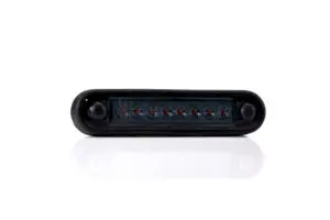 Külsõ dekor világítás 8 LED, hosszított változat, sötétített tiszta üveges, SÁRGA, 12-36V, 120x28mm FT-73 C LONG DARK