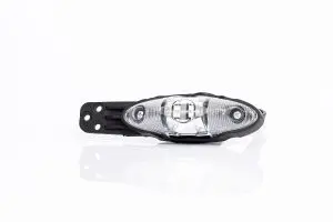 Szélességjelzõ 12-24V csónak alakú, leffencses felfogatással 2 funkciós (fehér-piros) LED-es + gumitalp+vezeték 120mm x 40mm x 35mm FT-38 CB I LED