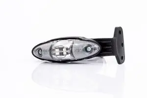 Szélességjelzõ 12-24V csónak alakú, tartóval, 3 funkciós ( piros-fehér-sárga) LED-es + gumitalp + vezeték 120mm x 40mm x 35mm FT-38 II LED