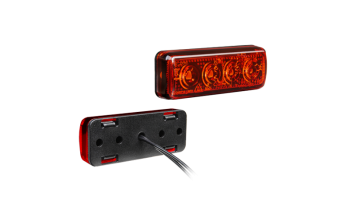 Hátsó helyzetjelzõ lámpa, piros, 4 LED-es, 12V-24V, 0,6W, méret: 70x26x15, 0,2m kábel