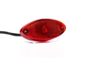 LED jelzõlámpa. piros reflektorral, 12-36V, 0,5m-es elektromos sugárral
