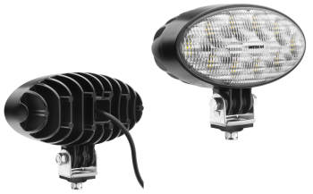 Munkalámpa Ovál 10LED-es terítõ, 12-24V, 35W, 3000lumen, IP68, 174x85mm - CRV1G.53101 0,5m kábellal szerelve, drapcsos lencse.