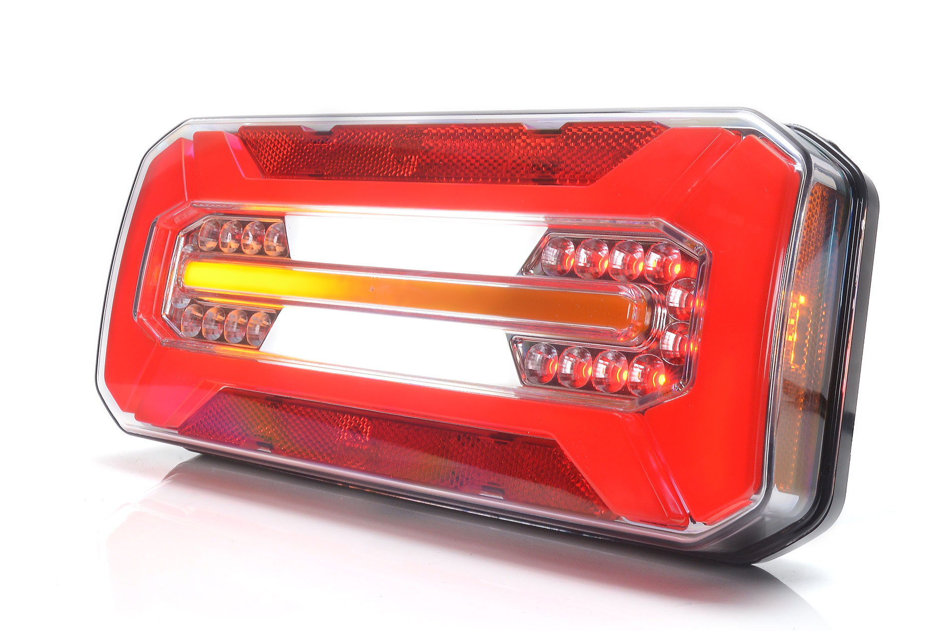 Kombinált hátsó lámpa LED-es, 12V/24V, (helyzetjelzõ, irányjelzõ, tolató),