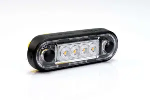 Külsõ dekor világítás 4 LED-es tiszta üveges SÁRGA, 12-36V, 84x28 SÁRGA