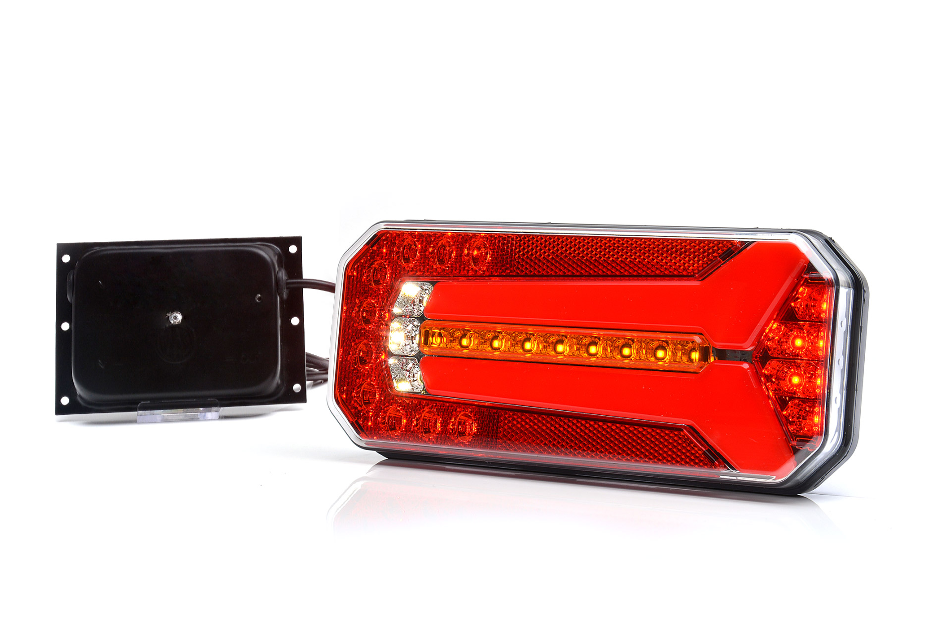 LED-es hátsó kombinált lámpa, IP66/68, 12V-24V, helyzetjelzõ, féklámpa, irányjelzõ, tolatólámpa, ködlámpa, alsó rendzsámtábla-világítás, kábel: 200cm YLY-S 6x0.5 mm2